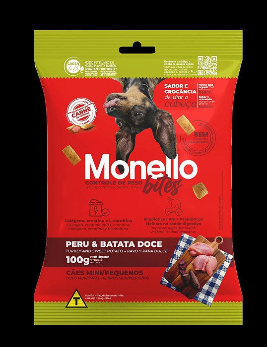 Bites Caes Mini/pequenos Controle de Peso 100g Monello