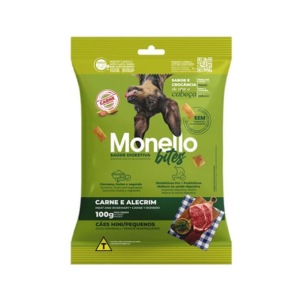 Bites Caes Mini/pequenos Saude Digestiva 100g Monello