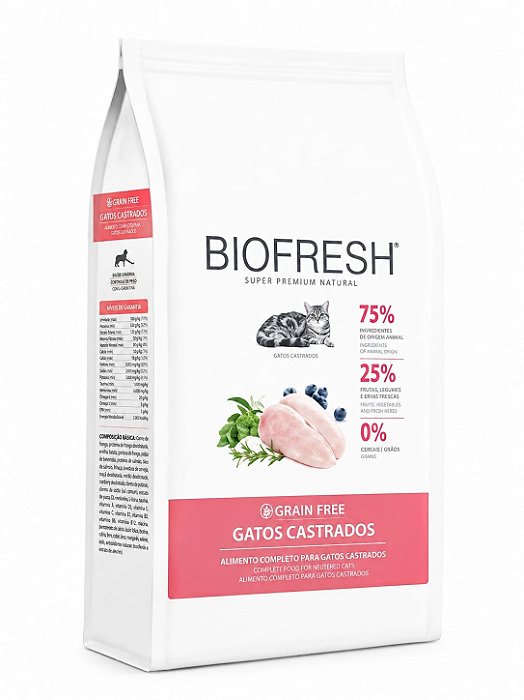 Racao Biofresh Gatos Castrados Frango 7,5kg