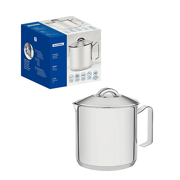 Fervedor Inox Fundo Triplo C/tampa 14cm 2l Solar Tramontina