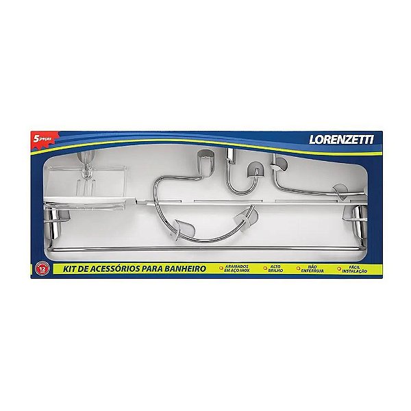Kit Acessorios Banheiro Loren Joy C32 Aço Inox Lorenzetti