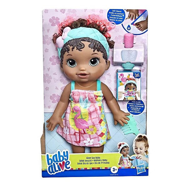 Boneca Baby Alive Glam Spa Negra Hasbro F3566