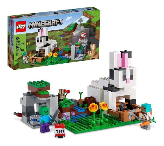Lego Minecraft O Rancho Do Coelho 340 Peças 21181