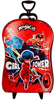 Mochila Rodinha Tripla Miraculous Lady Bug 3d Maxtoy