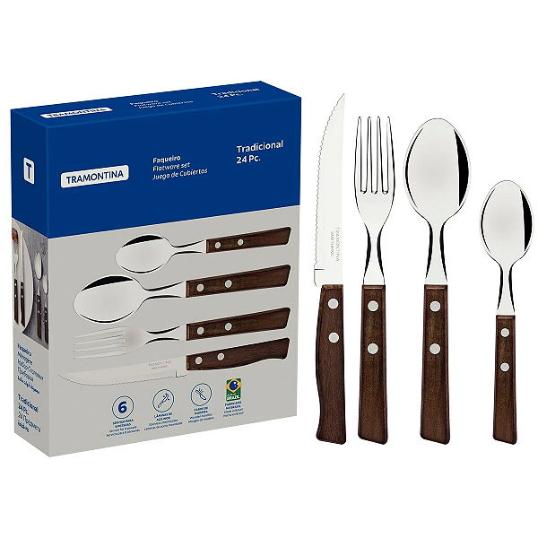 Faqueiro Inox Tradicional 24 Peças TRAMONTINA