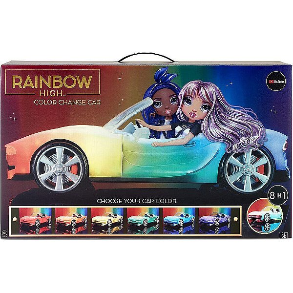 Carro Rainbow High Color Change Veículo Conversível 8 Em 1 MGA