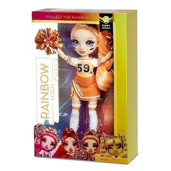 Boneca Rainbow High Cheer Poppy Rowan Articulada MGA