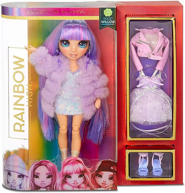 Boneca Rainbow High Violet Willow Com Acessórios Articulada MGA