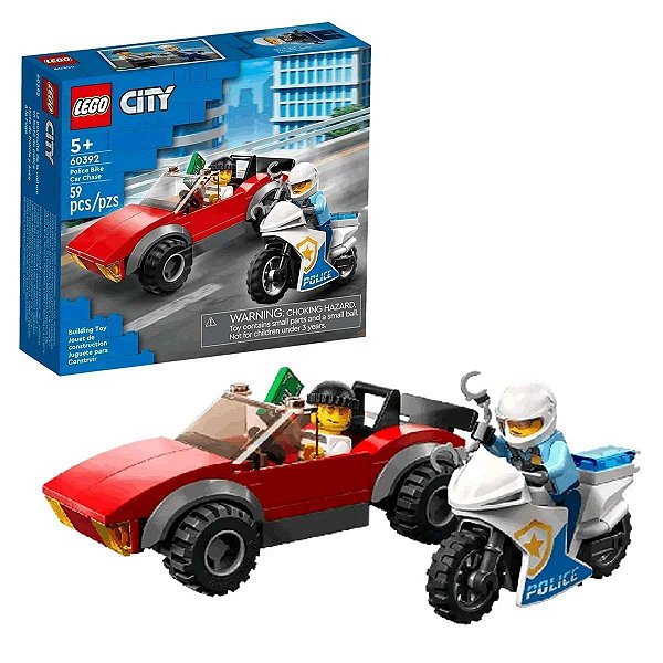 Lego Perseguição De Carro Com Moto Da Policia City 60392