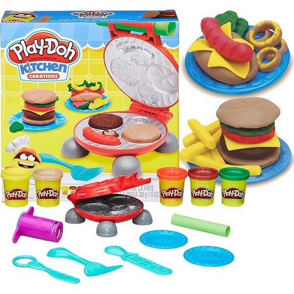 Play Doh Massinha Brincando Festa Do Hamburguer Hasbro B5521