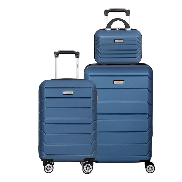 Kit De Malas De Viagem Viena P E M + Frasqueira Lisa Isiway