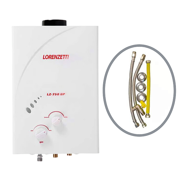 Aquecedor a Gás Lz 750bp GLP com Kit Instalação Lorenzetti