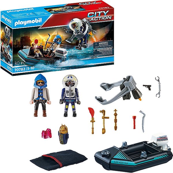 Playmobil City Action Polícia com Jetpack e Barco 70782 Sunny