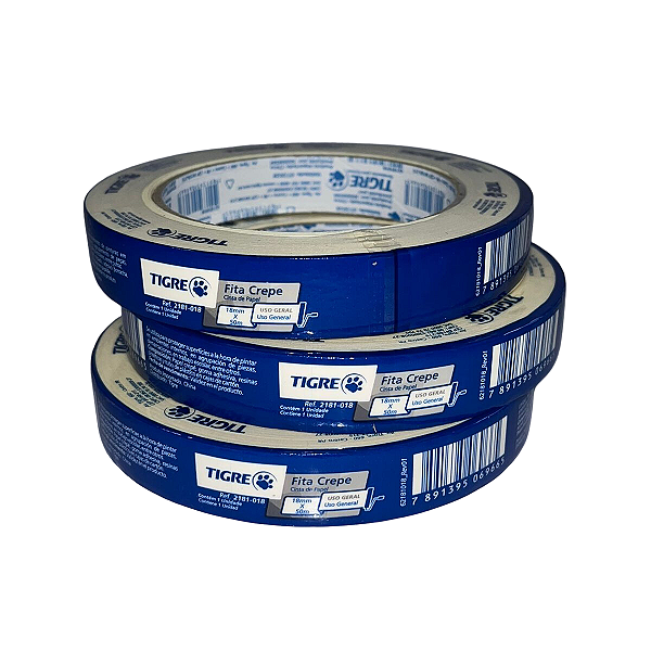 Fita Crepe 18mm X 50m com 3 un. Tigre