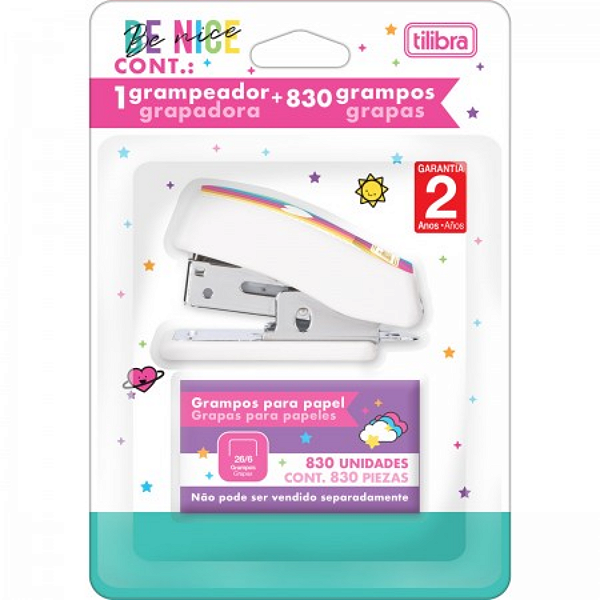 Grampeador 12fls Be Nice Com Grampos Tilibra
