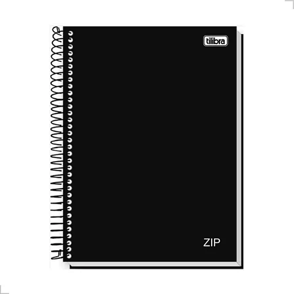 Caderno Capa Dura Universitário Zip Preto 10M 160fls Tilibra