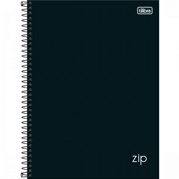 Caderno Espiral Capa Dura Universitário Zip Preto 1M 80fls Tilibra