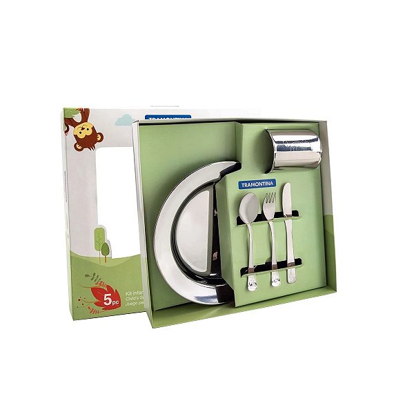 Conjunto Infantil Aço Inox Baby 5 Peças Leão Tramontina