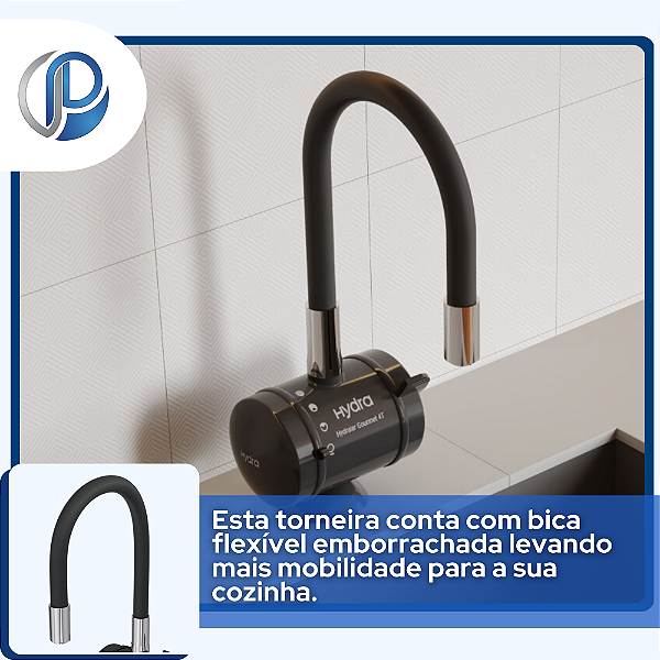Torneira Hydralar 4T Bancada Preta 220v 5500w Hydra