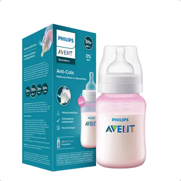 Mamadeira Anti-colic 260ml Rosa Philips Avent