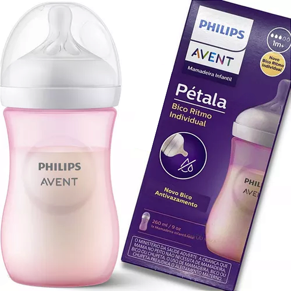 Mamadeira Pétala 3.0 260ml Rosa Philips Avent