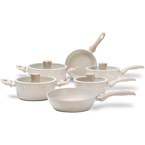 Jogo de Panelas 6 Peças Ceramic Life Sirius Indução Vanilla Brinox
