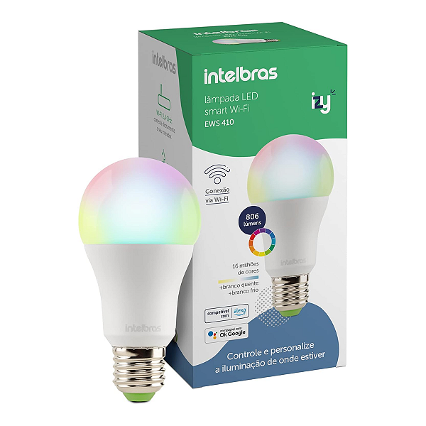 Lâmpada LED Inteligente Wi-Fi E27 EWS 410 Intelbras