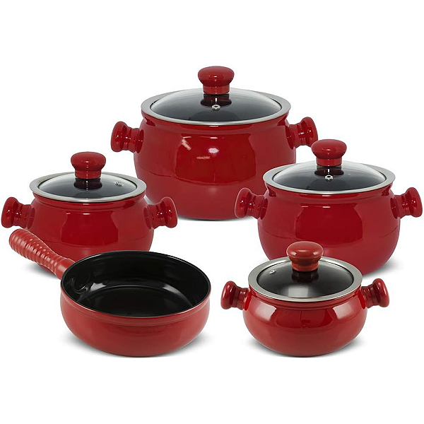 Conjunto De Panelas Premiere Joy 5 Peças Pomodoro Ceraflame