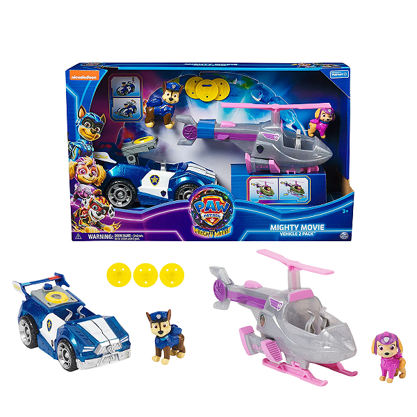 Pack com 2 Veículos Temáticos do Filme Patrulha Canina Sunny