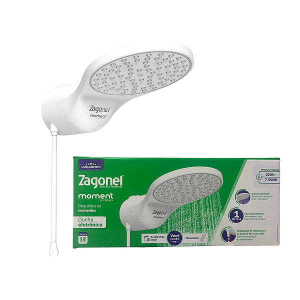 Ducha Moment Eletrônica 220v 7500w Branco Zagonel