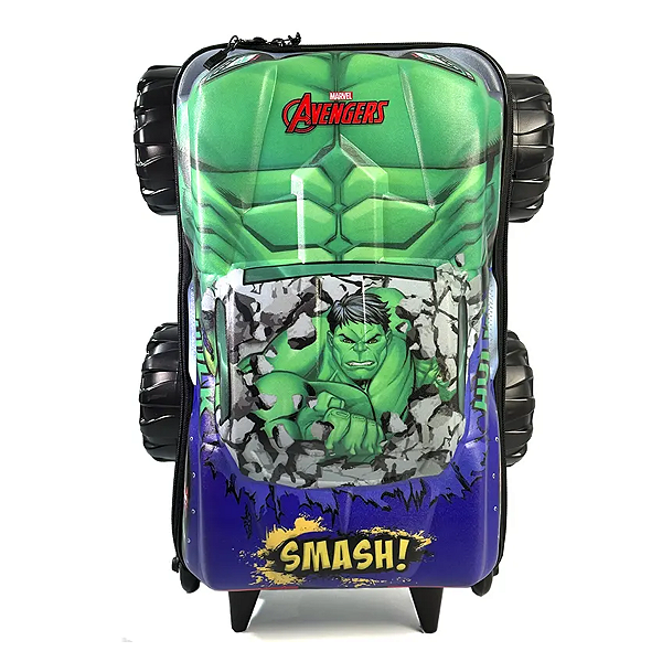 Mochila Rodinha Tripla Hulk Monster Trucks 3d Maxtoy