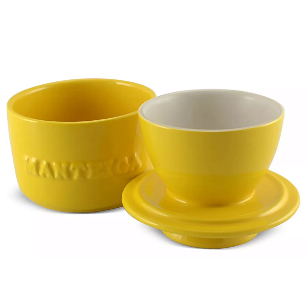 Manteigueira Francesa de Cerâmica 250gr Amarelo Ceraflame