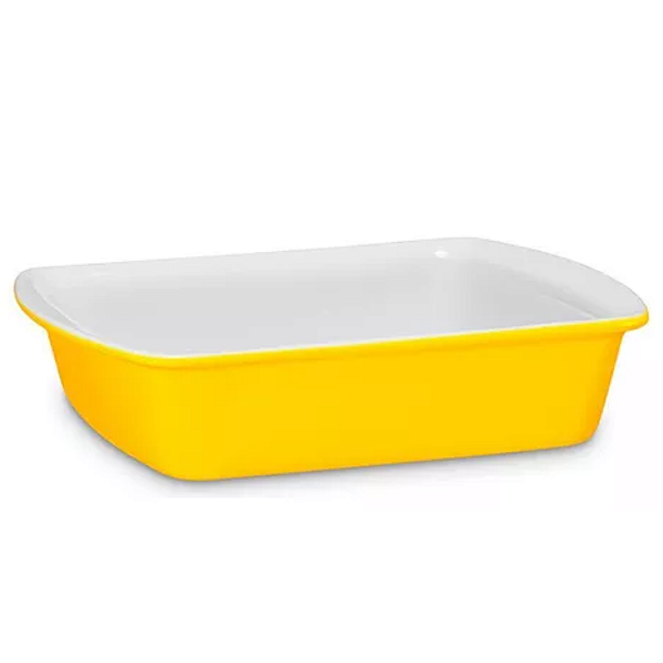 Travessa Retangular Cerâmica 24cm Amarelo Ceraflame