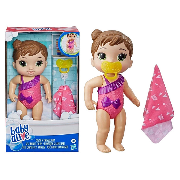Boneca Baby Alive Banhos Carinhosos Morena Hasbro E8716