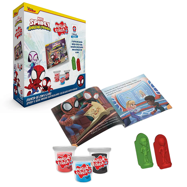 Livro com Massa Spidey Os Soluços Super-Heroicos Estrela