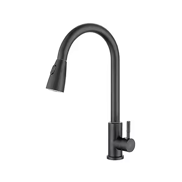 Torneira Extensível Monocomando Mesa Aço Inox Preta
