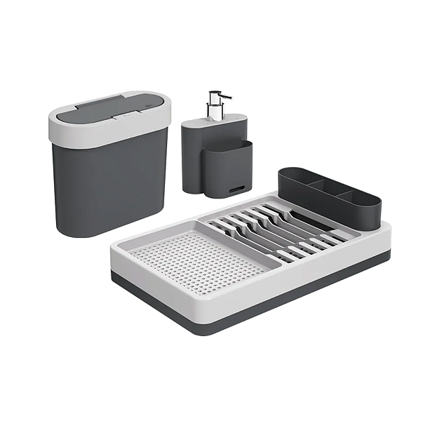 Kit para Cozinha Coza Flat Cinza Grafite