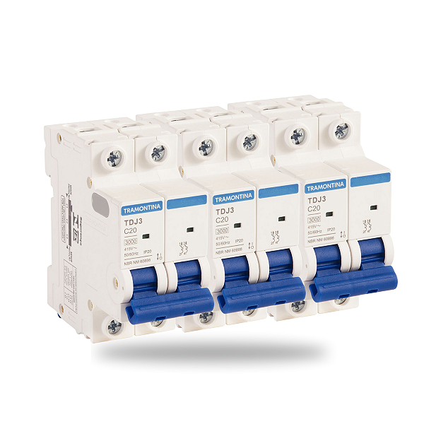 Kit 3 Disjuntores DIN Bipolar 20 Amperes Tramontina