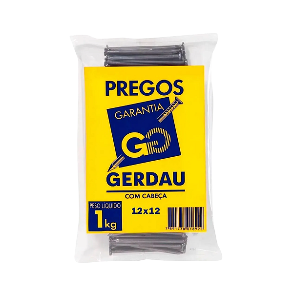 Prego Polido com Cabeça 12x12 1kg Gerdau
