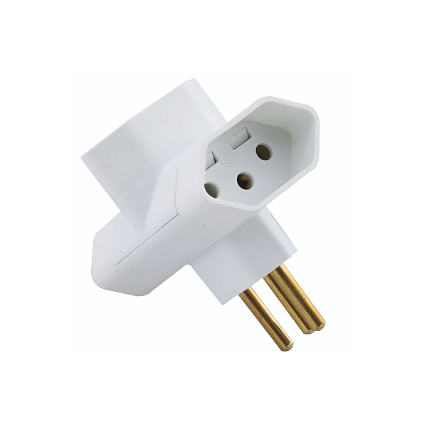 Plugue de Tomada T 2P 10A 250V Branco Tramontina