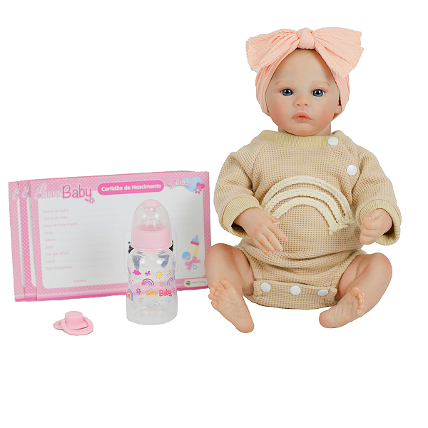 Boneca Bebe Reborn Laura Baby Maitê Shiny Toys