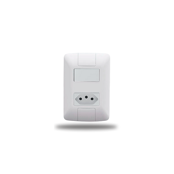 Interruptor com Tomada 10A 250V Aria Branco Tramontina