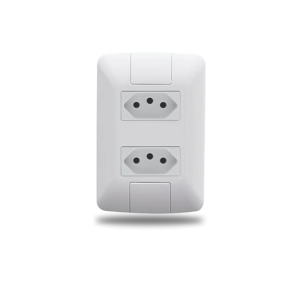 Tomada Dupla 10A 250V Aria Branco Tramontina