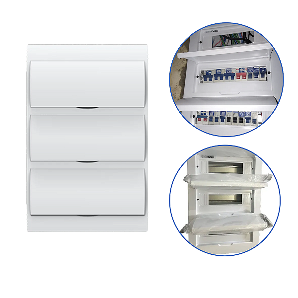 Quadro de Distribuição Embutir 36P Branco Enerbras