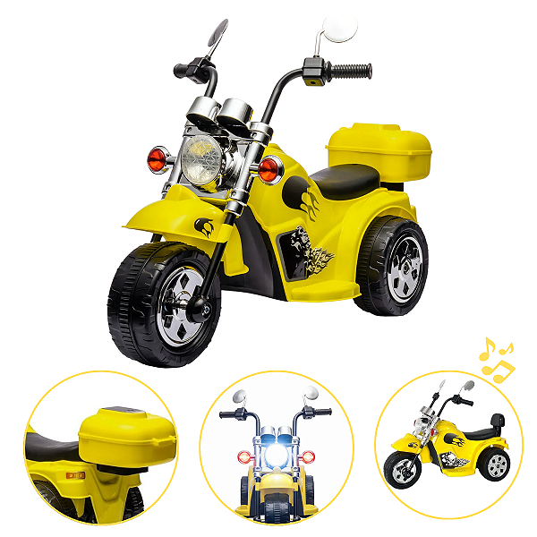 Mini Moto Elétrica 6V Amarelo Zippy Toys