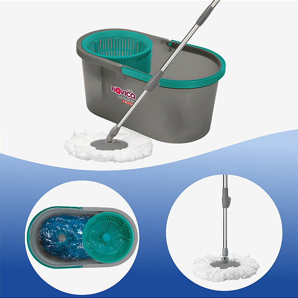 Mop Compacto Com Balde 10 Litros Bettanin Noviça