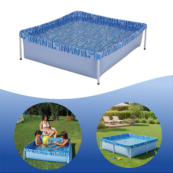 Piscina Infantil Quadrada Estrutural Pvc 400 Litros - Mor