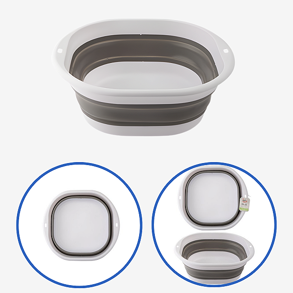 Balde Bacia Dobrável Retrátil 7L Clink Recipiente Multiuso