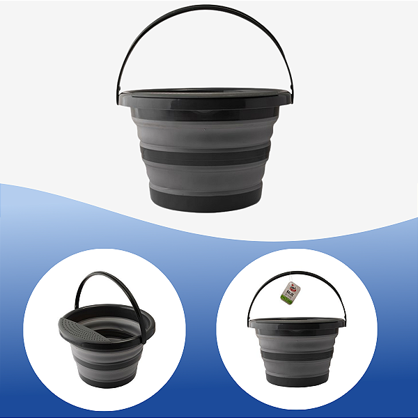 Balde Dobrável Retrátil 6,7L Cesto Dobra Pequeno Com Alca