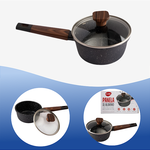 Panela Fogão De Indução Antiaderente Aluminio C/ Tampa 20cm